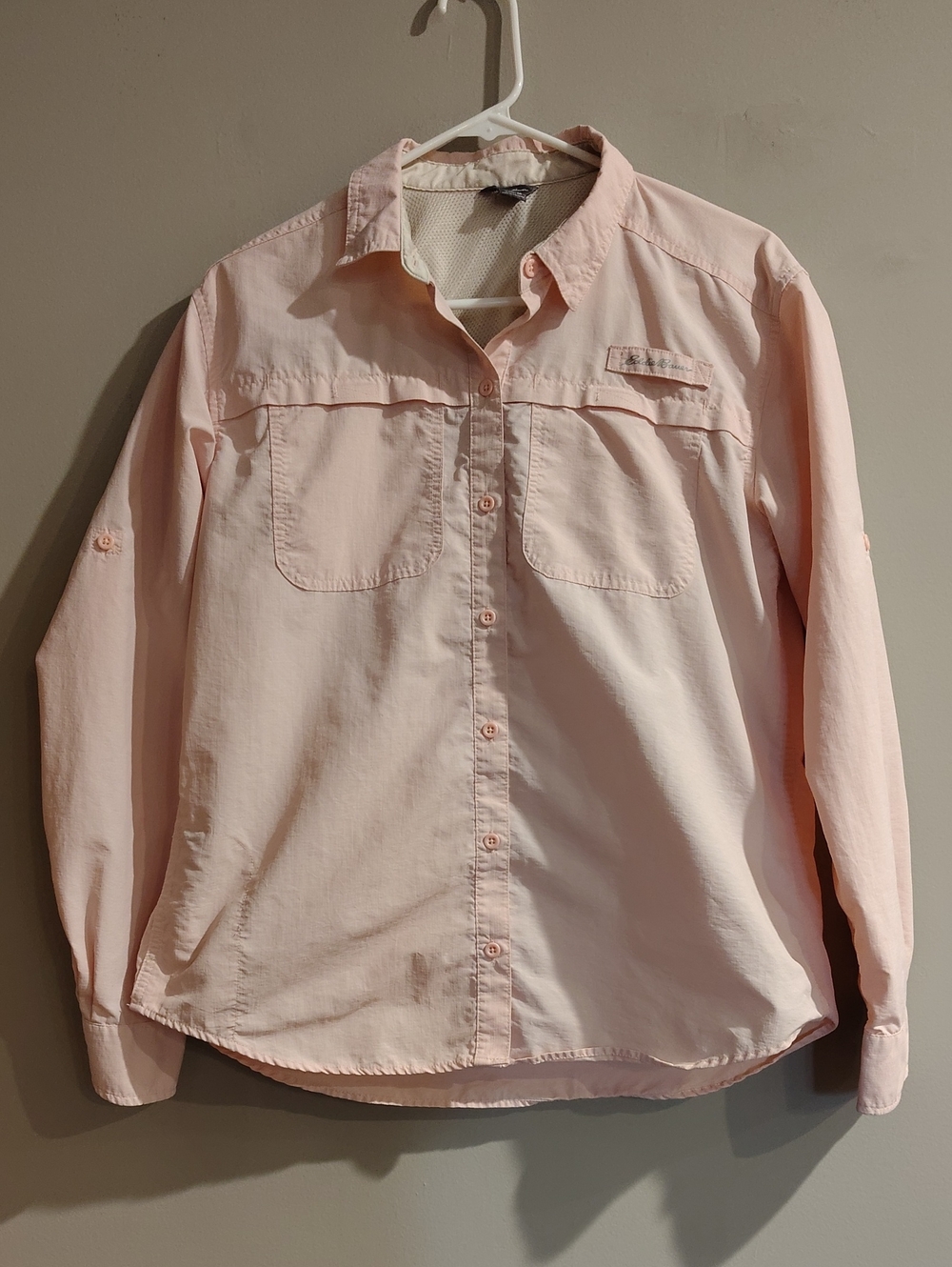 Eddie Bauer Women's Medium Pink Long Sleeve Nylon Outdoor Sport Top